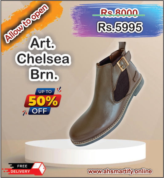 Art. Chelsea. Brn. timeless design with Premium cow Leather
