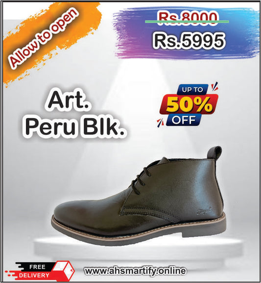 Art-Peru Blk. A Classic Ankle boot, Crafted from Cow Leather and Rubber sole
