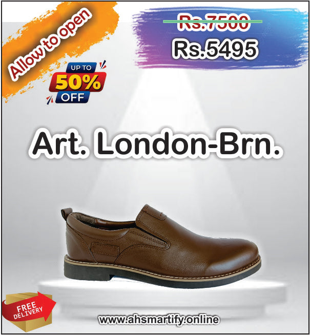 Art. London Blk & Brn. Crafted from Premium Cow Leather with Rubber Sole