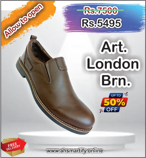 Art. London Blk & Brn. Crafted from Premium Cow Leather with Rubber Sole
