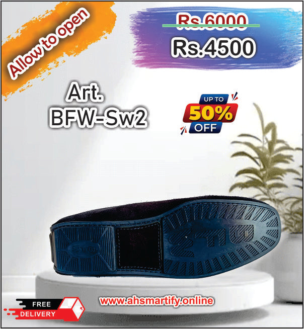 BFW-Sw2 Blue Sued of Cow Leather