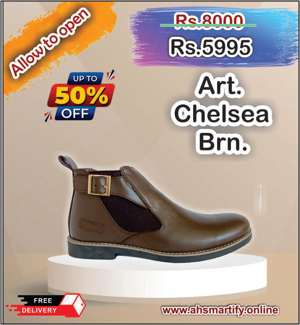Art. Chelsea. Brn.  timeless design with Premium cow Leather