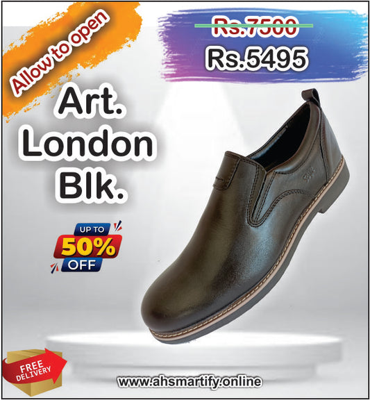 Art. London Blk & Brn. Crafted from Premium Cow Leather with Rubber Sole