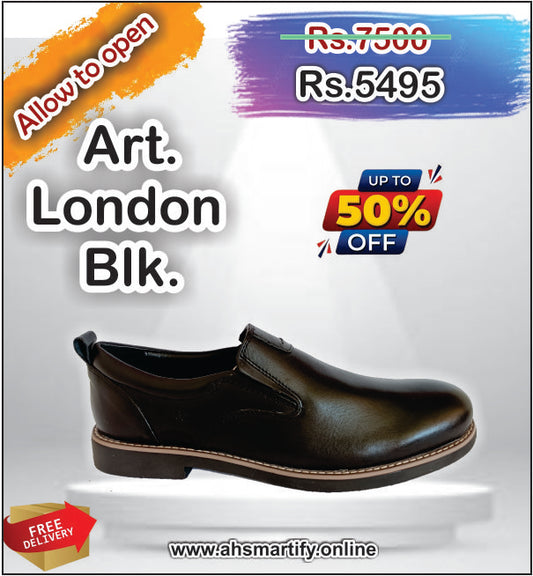 Art. London Blk & Brn. Crafted from Premium Cow Leather with Rubber Sole